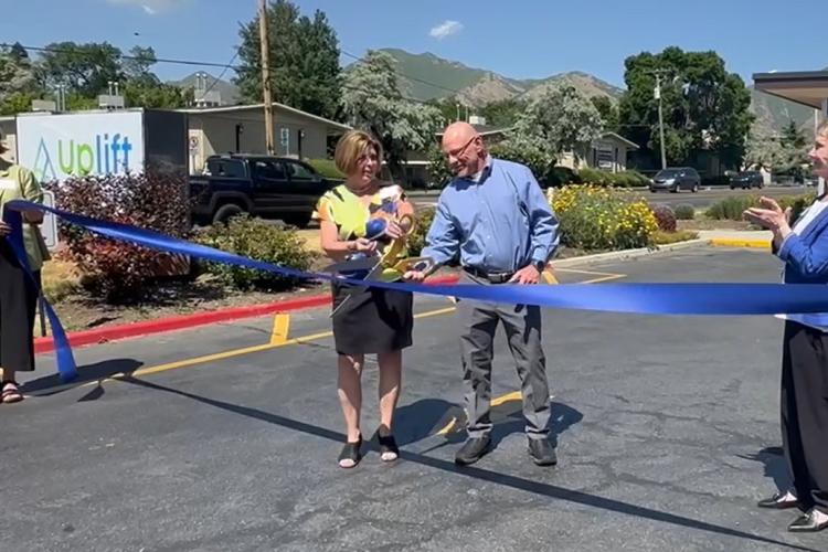 cutting the ribbon
